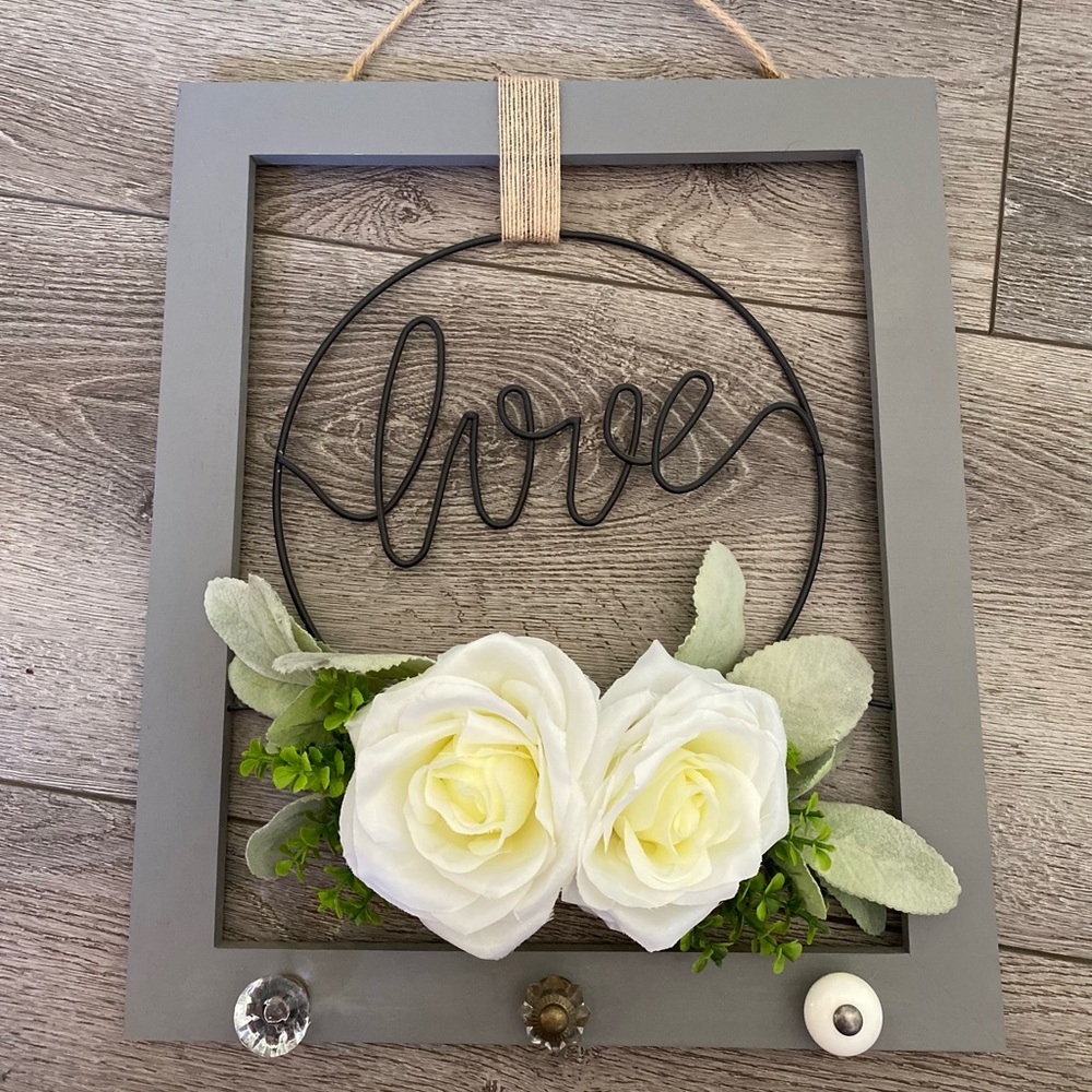 Love Floral wall hanging decor Nursery Girls room